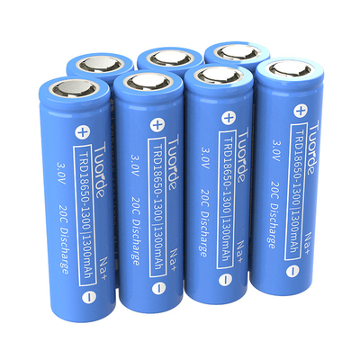 긴 주기 수명 18650 나트륨 이온 배터리 셀 1300mAh 3.0V 전압